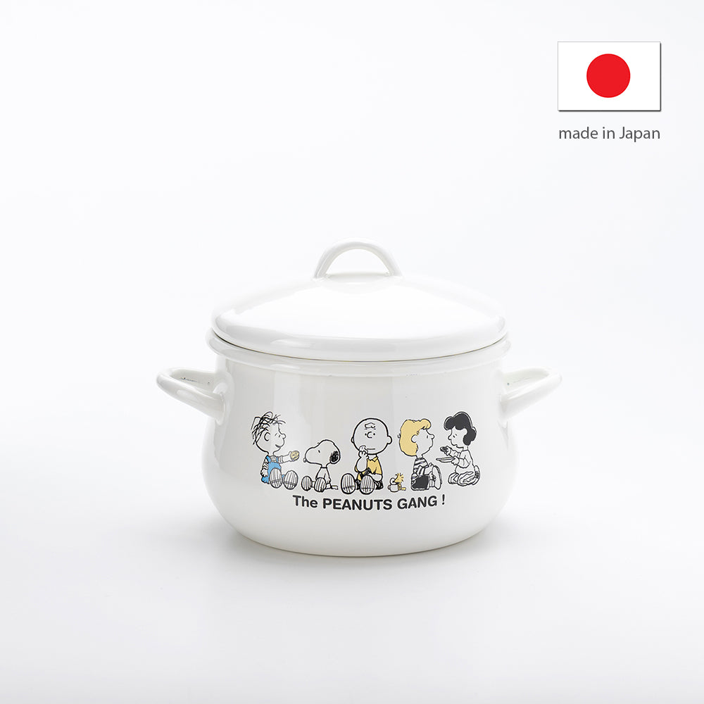 Snoopy Breaktime Enamel Casserole│Snoopy Breaktime 日本製琺瑯雙耳