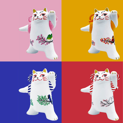 歌舞伎貓王擺設 (4件套裝)│Kabuki Cat Seto-Yaki Mascot (4-piece value set)