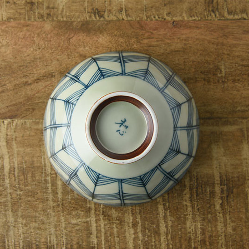 美濃燒矢羽飯碗│Minoware Arrowhead Pattern Rice Bowl