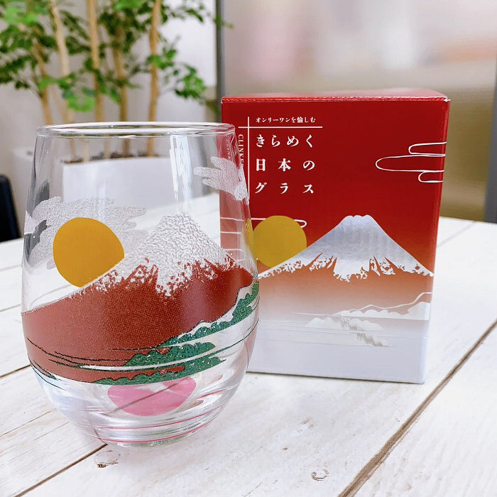 青‧赤富士玻璃杯 (2件裝)│Blue‧Red Fujisan Water Glass (2-piece)