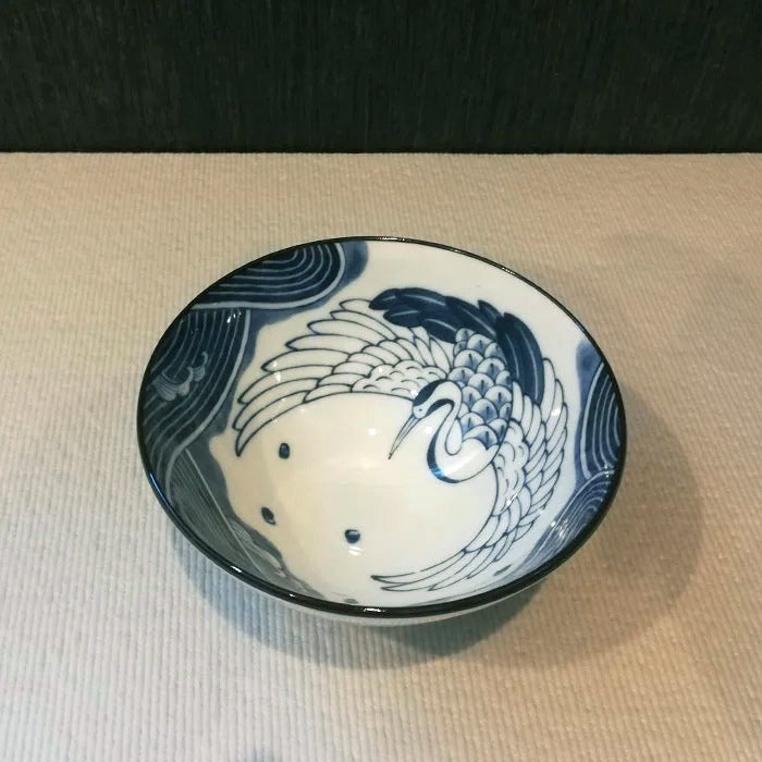 舞鶴美濃燒飯碗│Crane Minoyaki Bowl