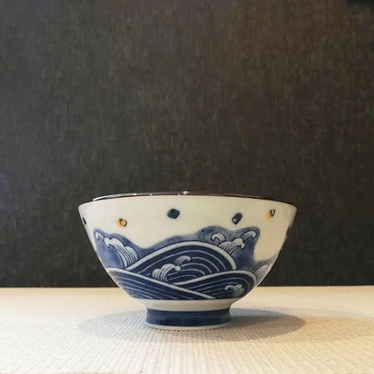 舞鶴美濃燒飯碗│Crane Minoyaki Bowl