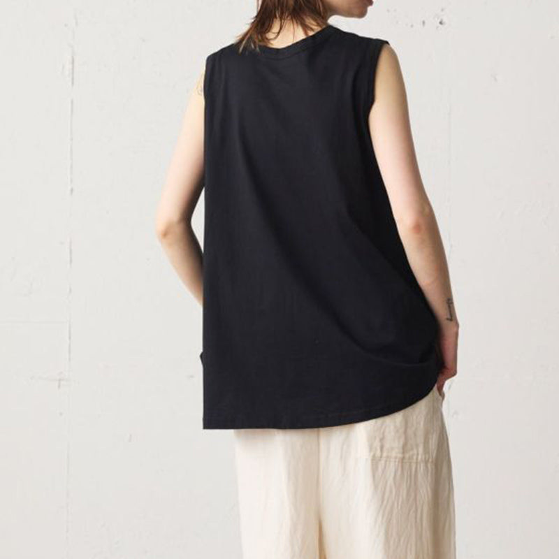 日本MidiUmi圓領荷葉邊背心 - 黑色│MidiUmi crew neck flare tank top - Black