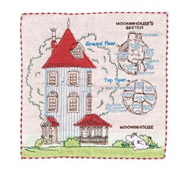 姆明小屋刺繡方巾│Moomin House Embroidery Wash Towel