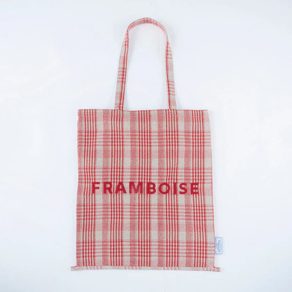 法式雜貨格紋購物袋 - 紅色│French Epicerie Checkered Tote - Red