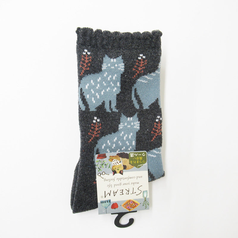 Stream 貓咪羊毛混紡襪子 (2對)│Stream Kitttens Wool Blend Socks (2 pairs)