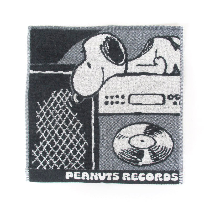 PEANUTS Records 緹花方巾 (黑色)│PEANUTS Records Wash Towel (Black)