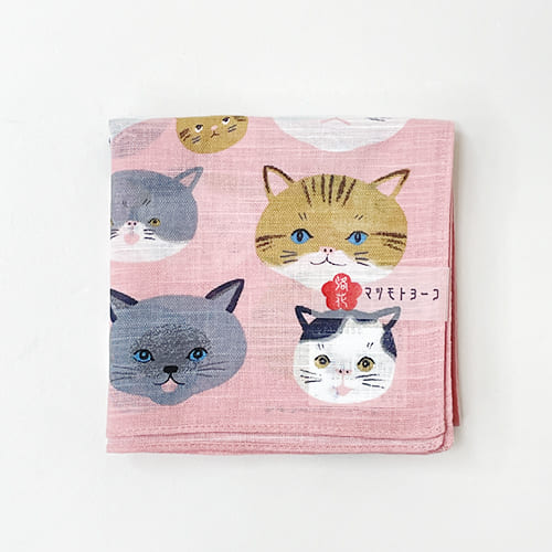 貓臉日本製手帕│Cat Faces Handkerchief