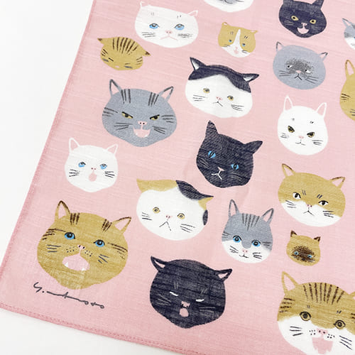 貓臉日本製手帕│Cat Faces Handkerchief