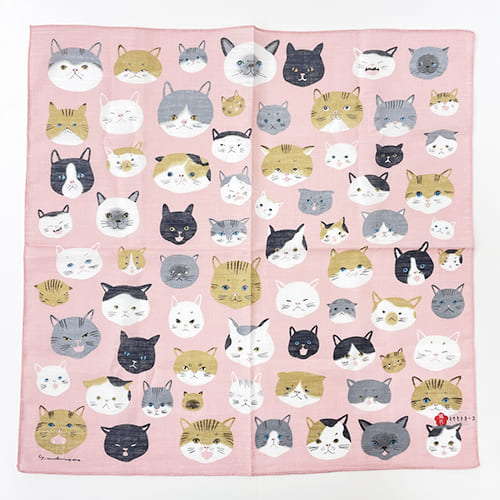 貓臉日本製手帕│Cat Faces Handkerchief