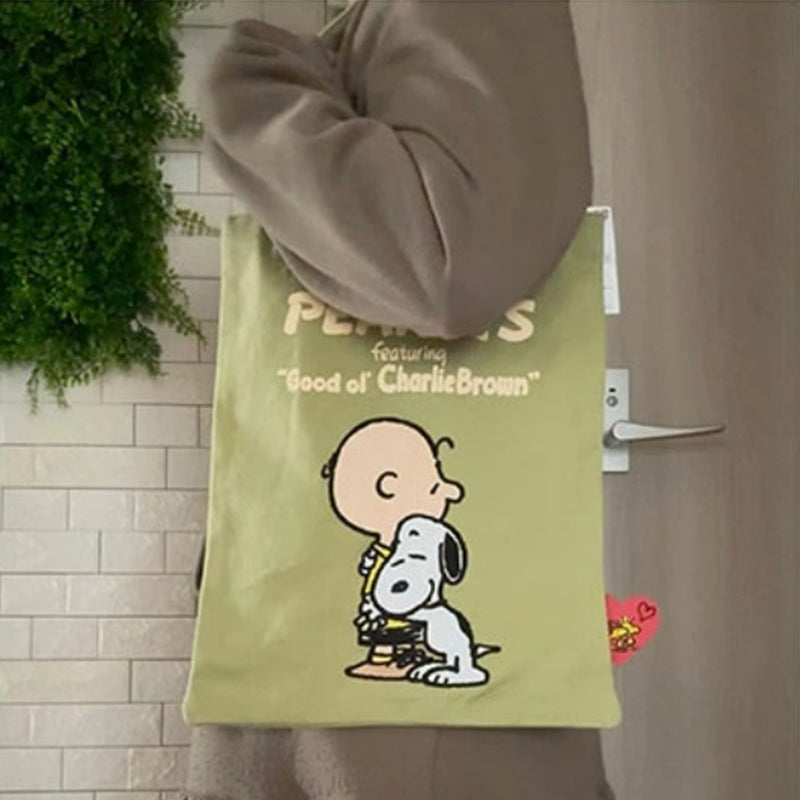 查理布朗與史諾比休閒袋 │Charlie Brown and Snoopy Casual Tote Bag