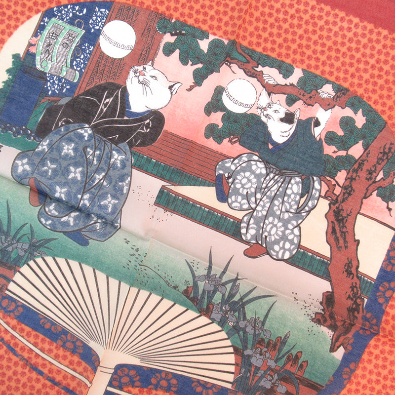 京彩貓兒浮世繪手帕│Kyoto Cat Ukiyo-e Handkerchief