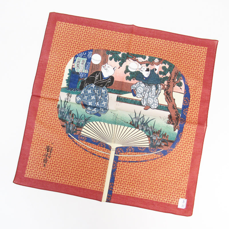 京彩貓兒浮世繪手帕│Kyoto Cat Ukiyo-e Handkerchief