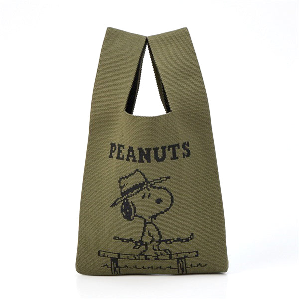 花生漫畫編織手挽袋 (卡其色)│Peanuts Knitted Bag (Khaki)