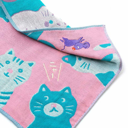 小貓復古風方巾│Retro Kittens Wash Towel