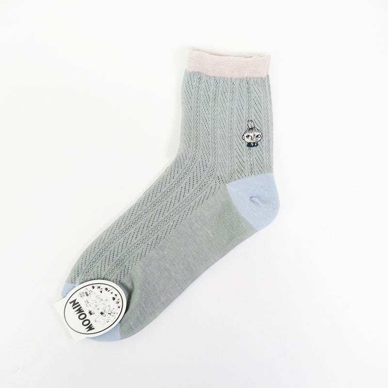 阿美網眼刺綉短襪 (淺灰) │Little My Mesh Embroidery Socks (Light Grey)