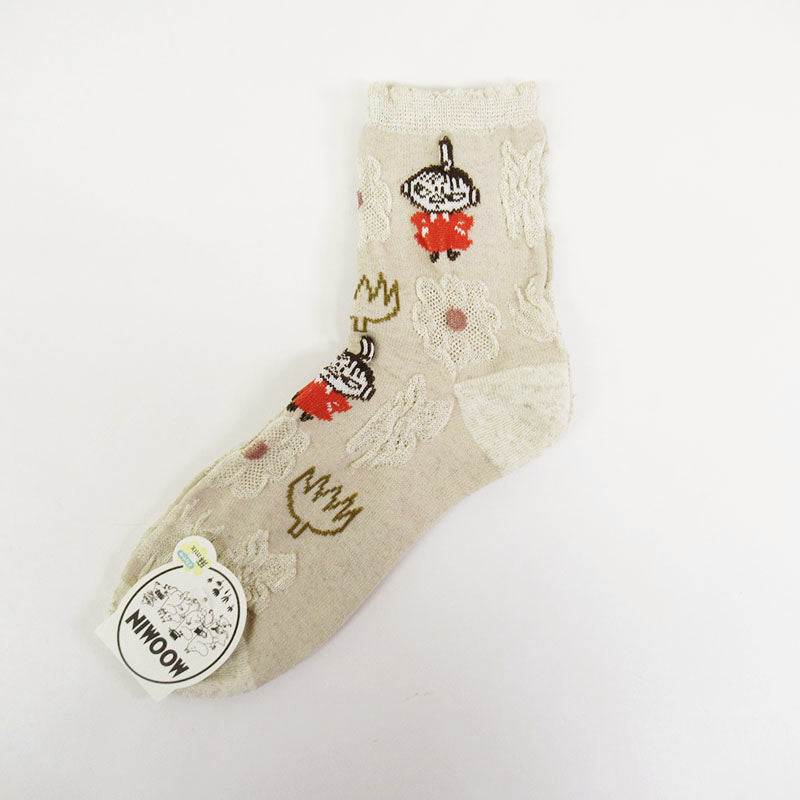 阿美亞麻混紡花卉短襪  │Little My Linen Mix Floral Socks